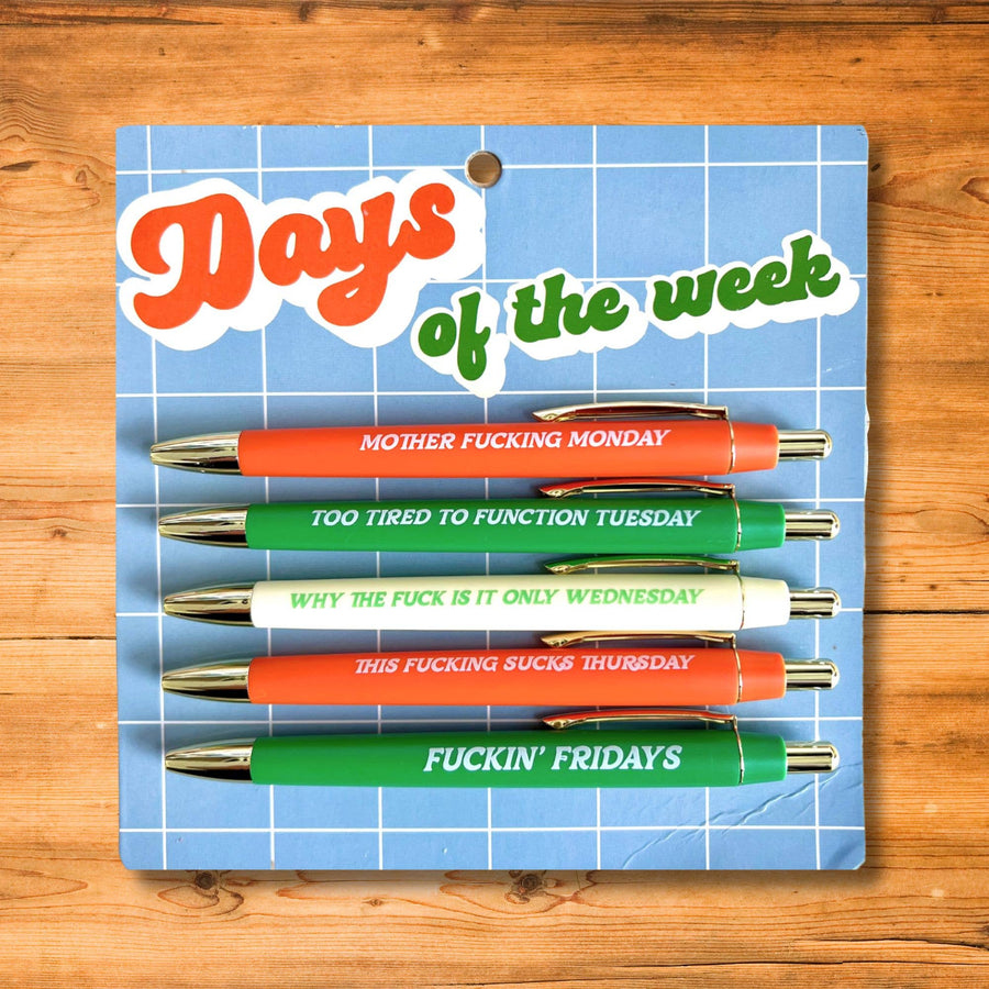 Days Of The Week Funny Pen Set