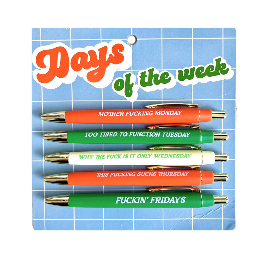 Days Of The Week Funny Pen Set