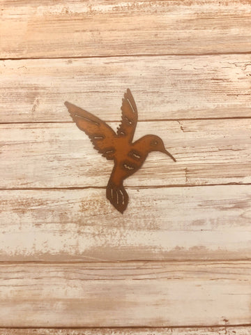 Hummingbird Rusted Metal Magnet